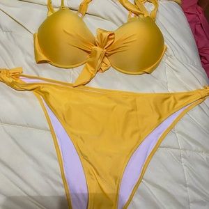 Plus size yellow bikini